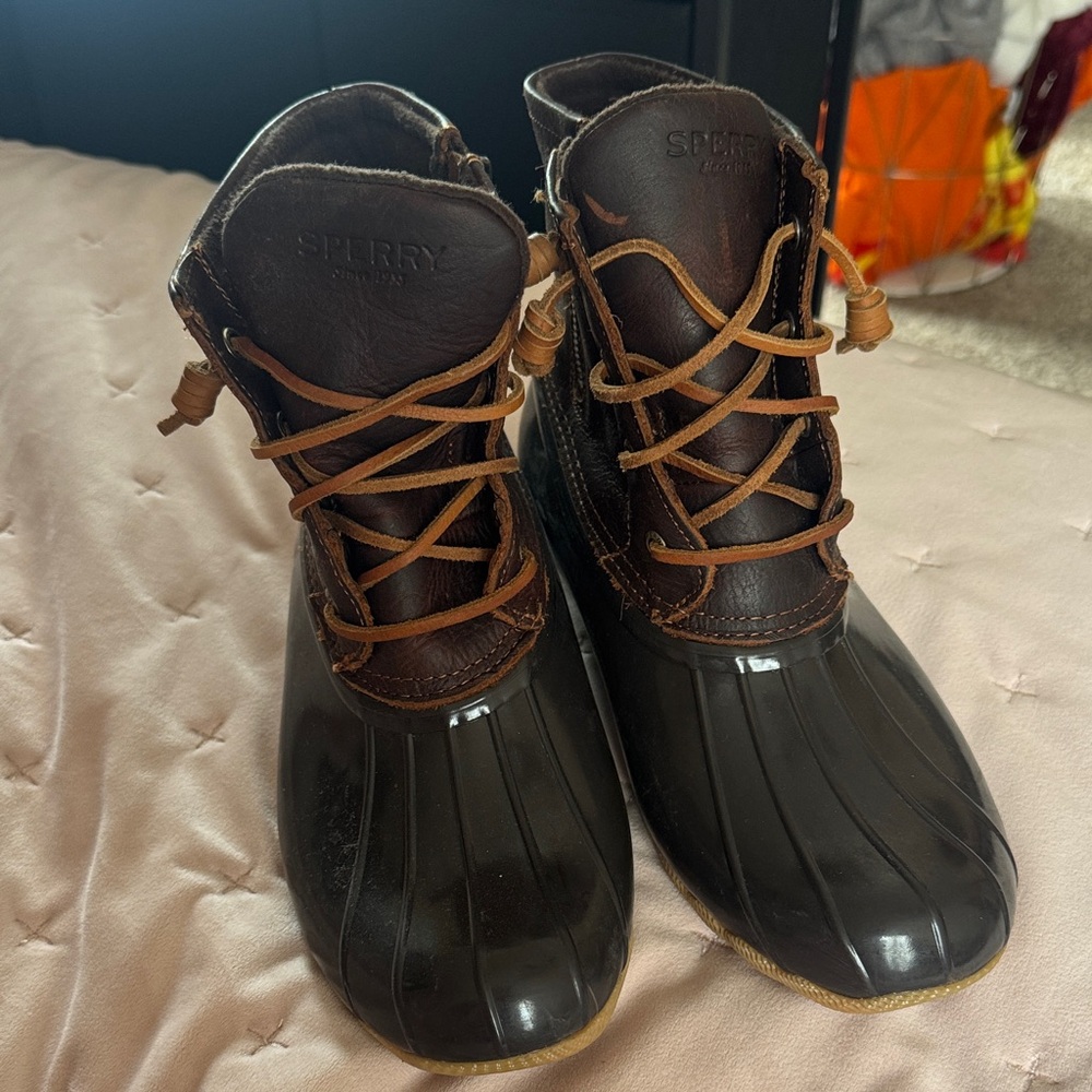 Sperry Dark Brown and Black Duck Boots